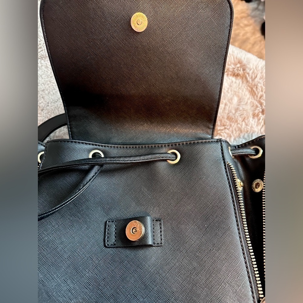 Faux Leather Backpack School Bag Student Backpack Women Travel bag Black Mini - Picture 9 of 16